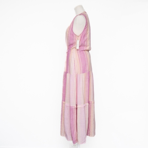 Liverpool. Sleeveless Tiered Maxi Dress with Adjustable Waist. - Picture 11 of 15